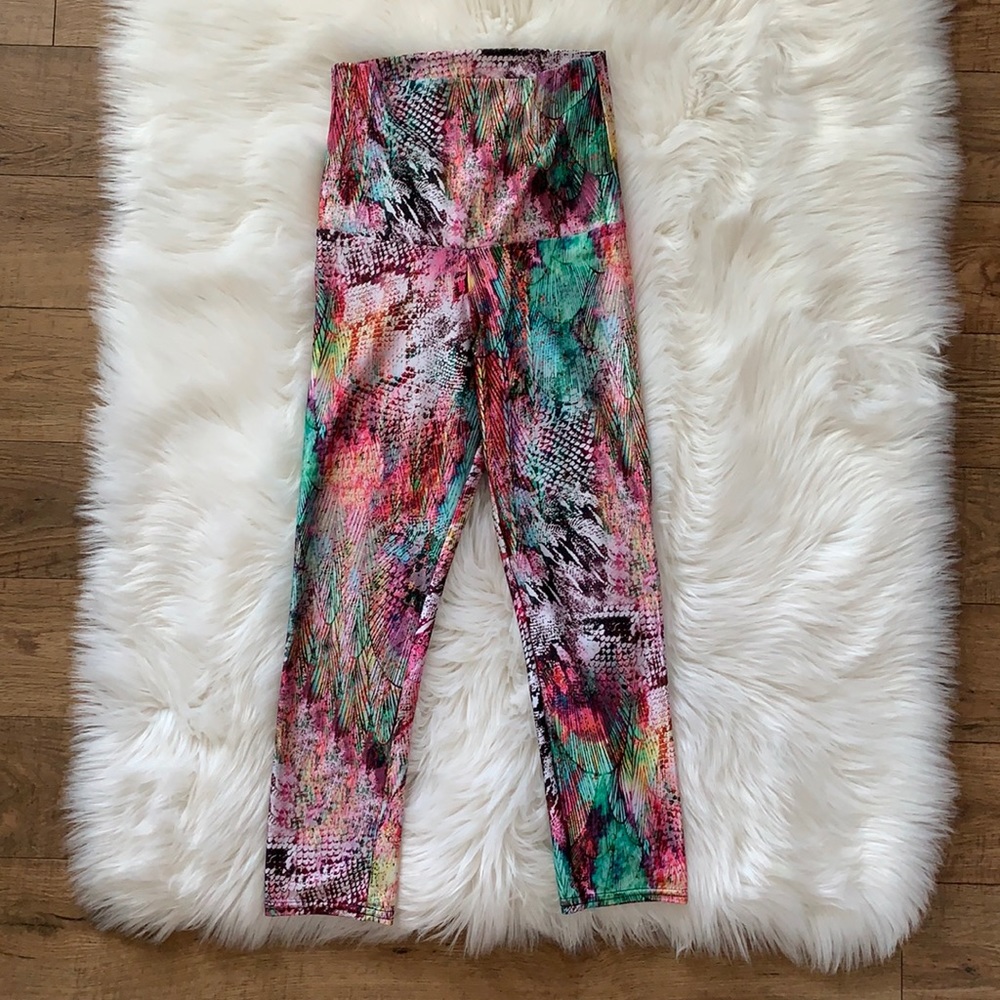 Emily Hsu Design Multicolor High Rise Athletic Leggings Womens XS
